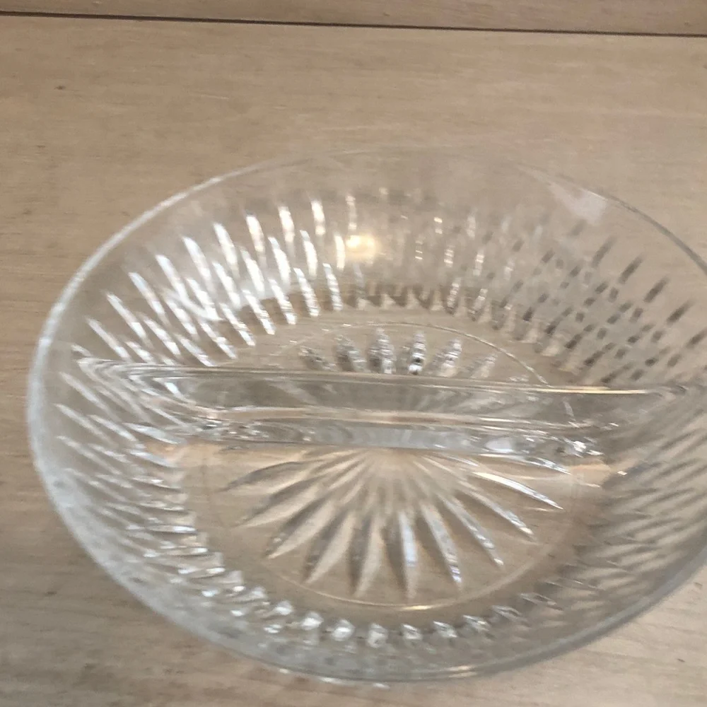 Princess House 24% lead Crystal Divided Dish Multi Storage Keys Jewelry Candy...
